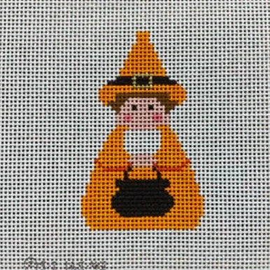 Orange Witch Stitch-It Angel Needlepoint Canvas