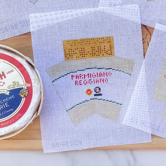 3D Wedge of Parmesan Cheese Needlepoint Canvas