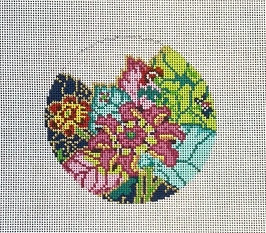 Tobacco Leaf Round Needlepoint Canvas