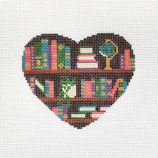 Bookish Heart Needlepoint Canvas