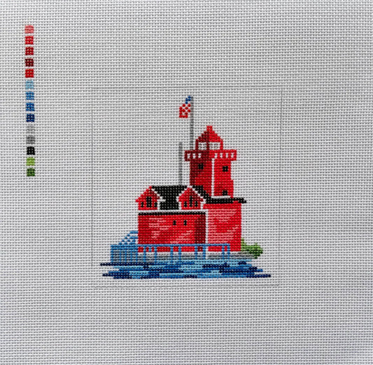 Big Red Holland Michigan Lighthouse Needlepoint Canvas