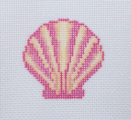 Small Coral Seashell Needlepoint Canvas