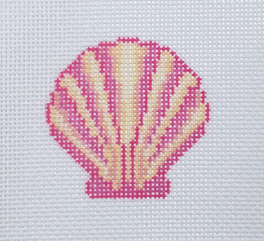 Small Coral Seashell Needlepoint Canvas