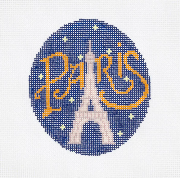 Paris with Stars Needlepoint Canvas