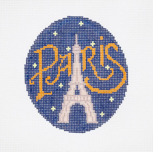 Paris with Stars Needlepoint Canvas