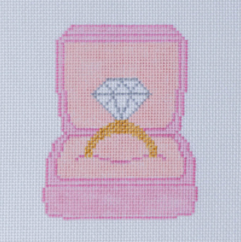 Pink Ring Box Needlepoint Canvas
