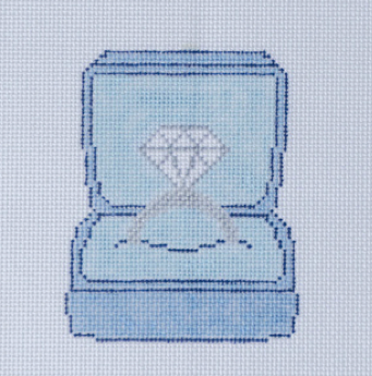 Blue Ring Box Needlepoint Canvas