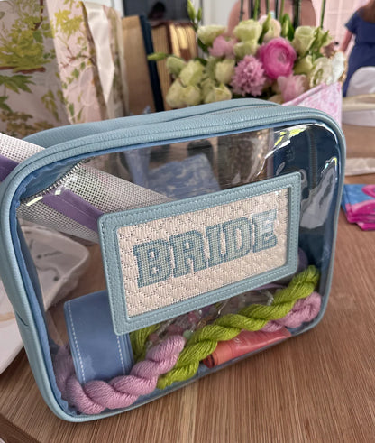 Self Finishing Set: Blue Pouch and Bride Canvas