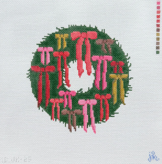 Bow Wreath Needlepoint Canvas