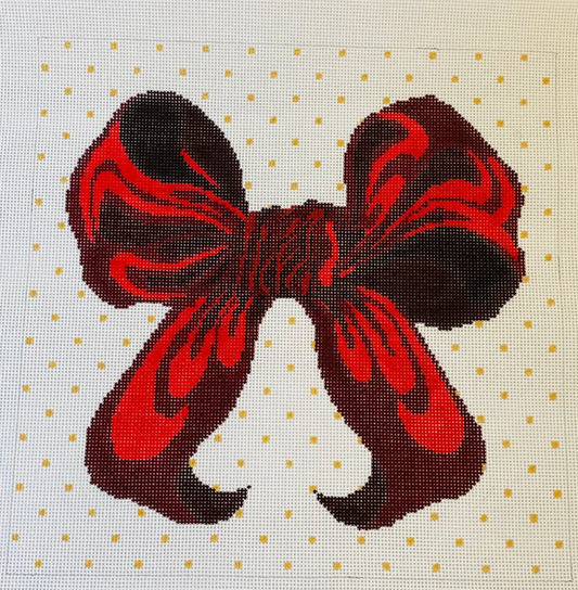 Large Bow - Red Needlepoint Canvas