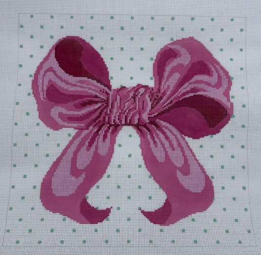 Large Bow - Pink Needlepoint Canvas