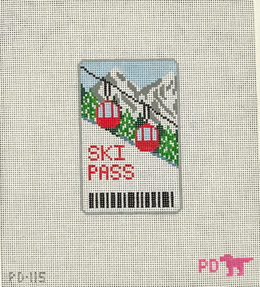 Ski Pass Needlepoint Canvas