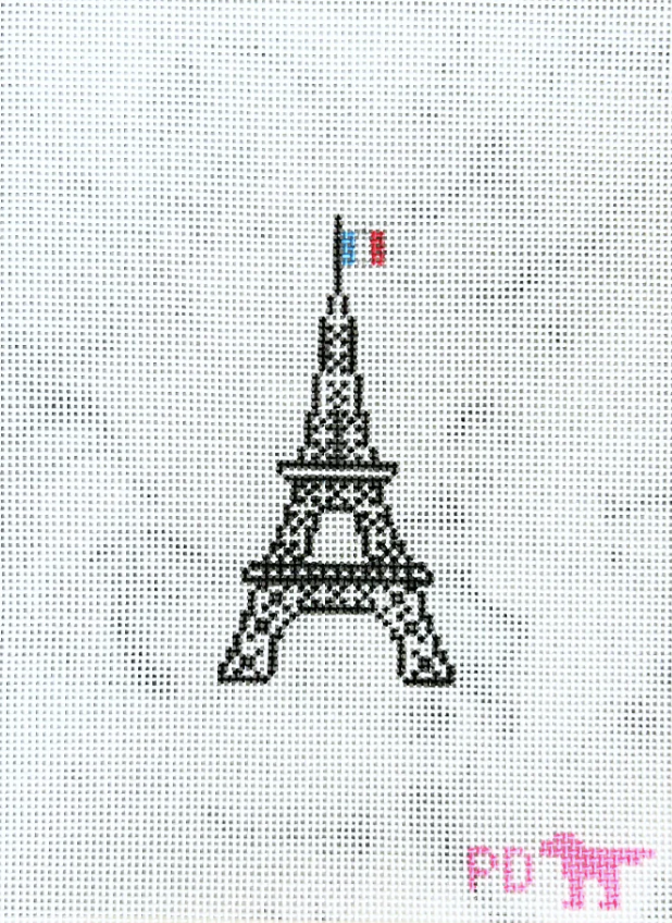Eifel Tower Flag Needlepoint Canvas