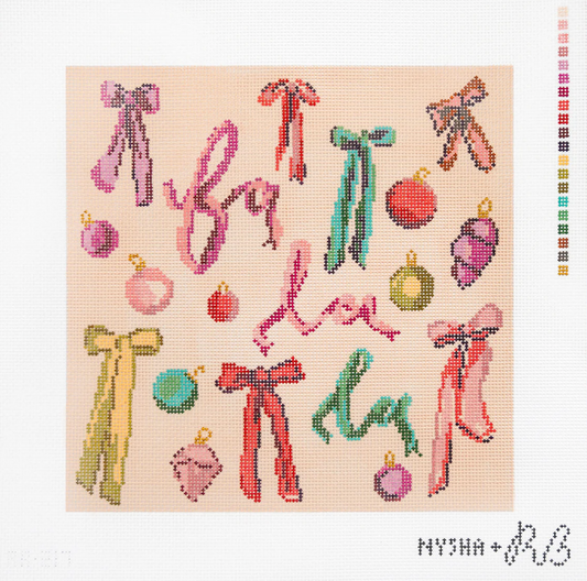 Bows and Baubles Needlepoint Canvas