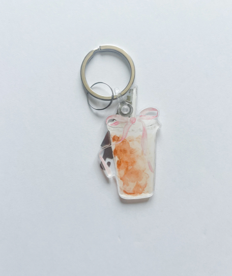 Keychain & Needle Threader: Iced Coffee