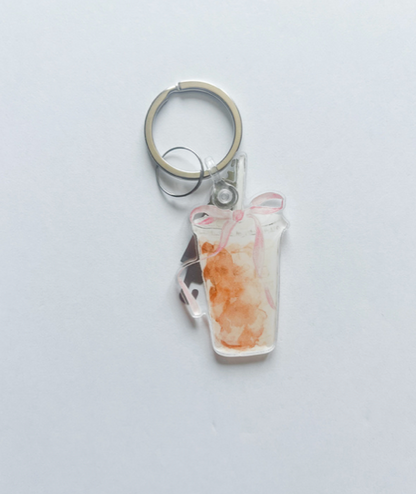 Keychain & Needle Threader: Iced Coffee