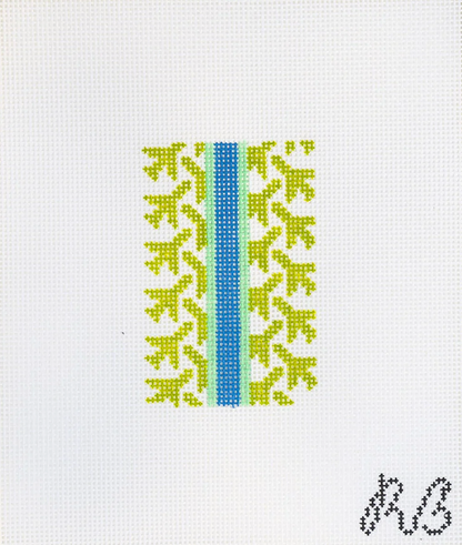 Self Finishing Set: Green Airplane Houndstooth and Blue Luggage Tag