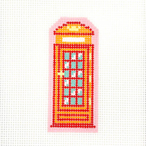 Mini London Telephone Booth Needlepoint Canvas