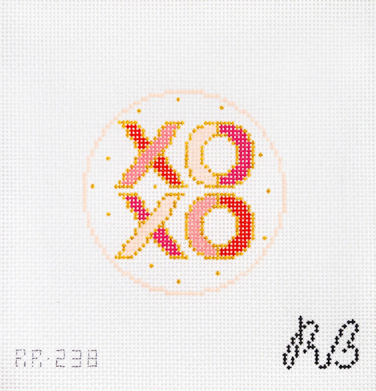 XOXO Round Needlepoint Canvas