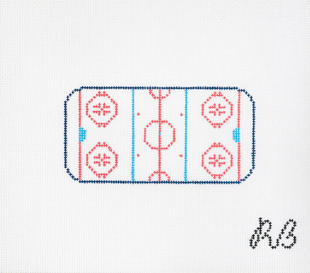 Hockey Ice Rink Needlepoint Canvas