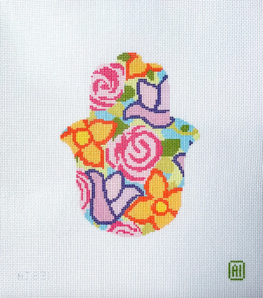 Garden Hamsa Needlepoint Canvas