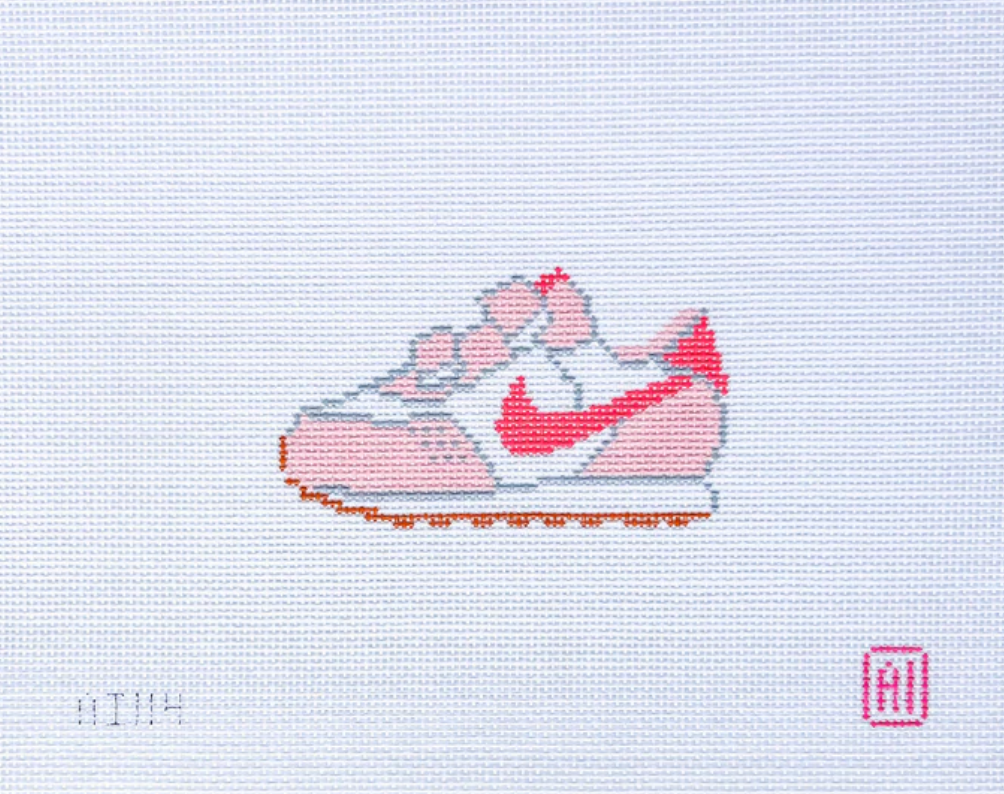Pink Baby's First Sneaker Needlepoint Canvas