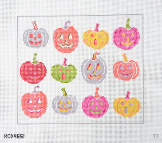 12 Pumpkins Needlepoint Canvas