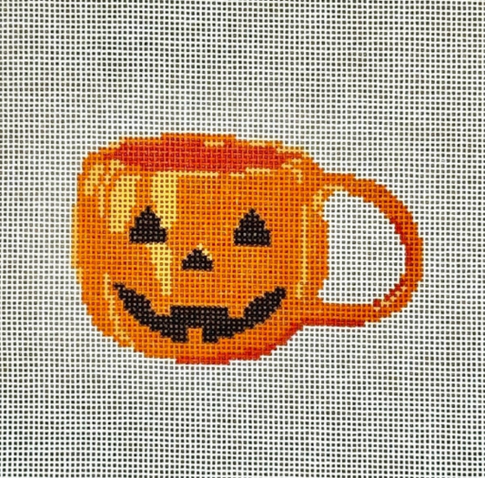 Halloween Pumpkin Mug Needlepoint Canvas