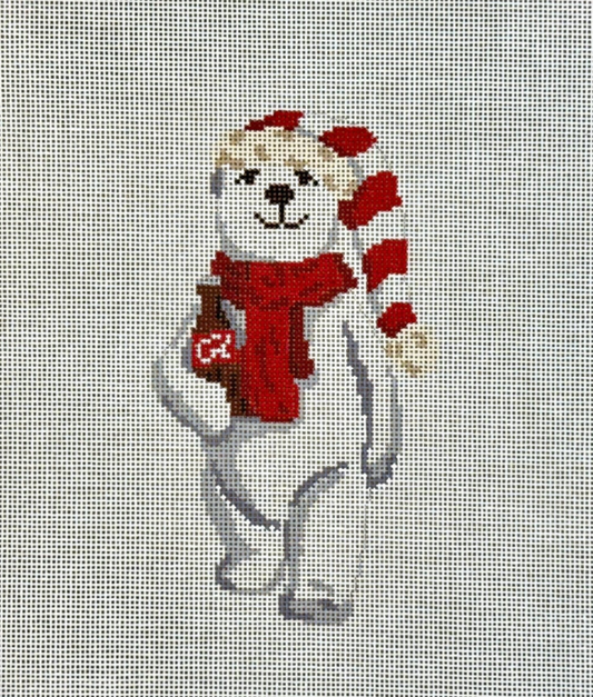 Holiday Cola Polar Bear Needlepoint Canvas