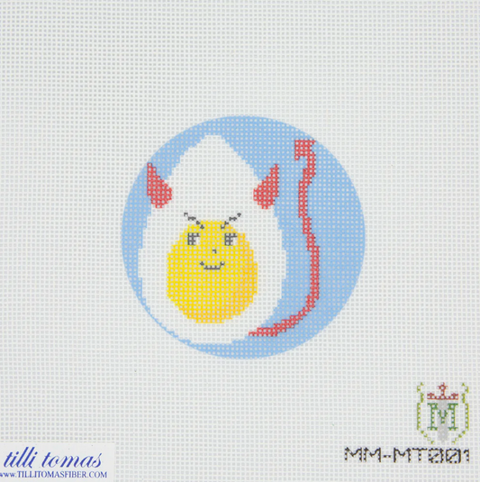 Deviled Egg Round Needlepoint Canvas