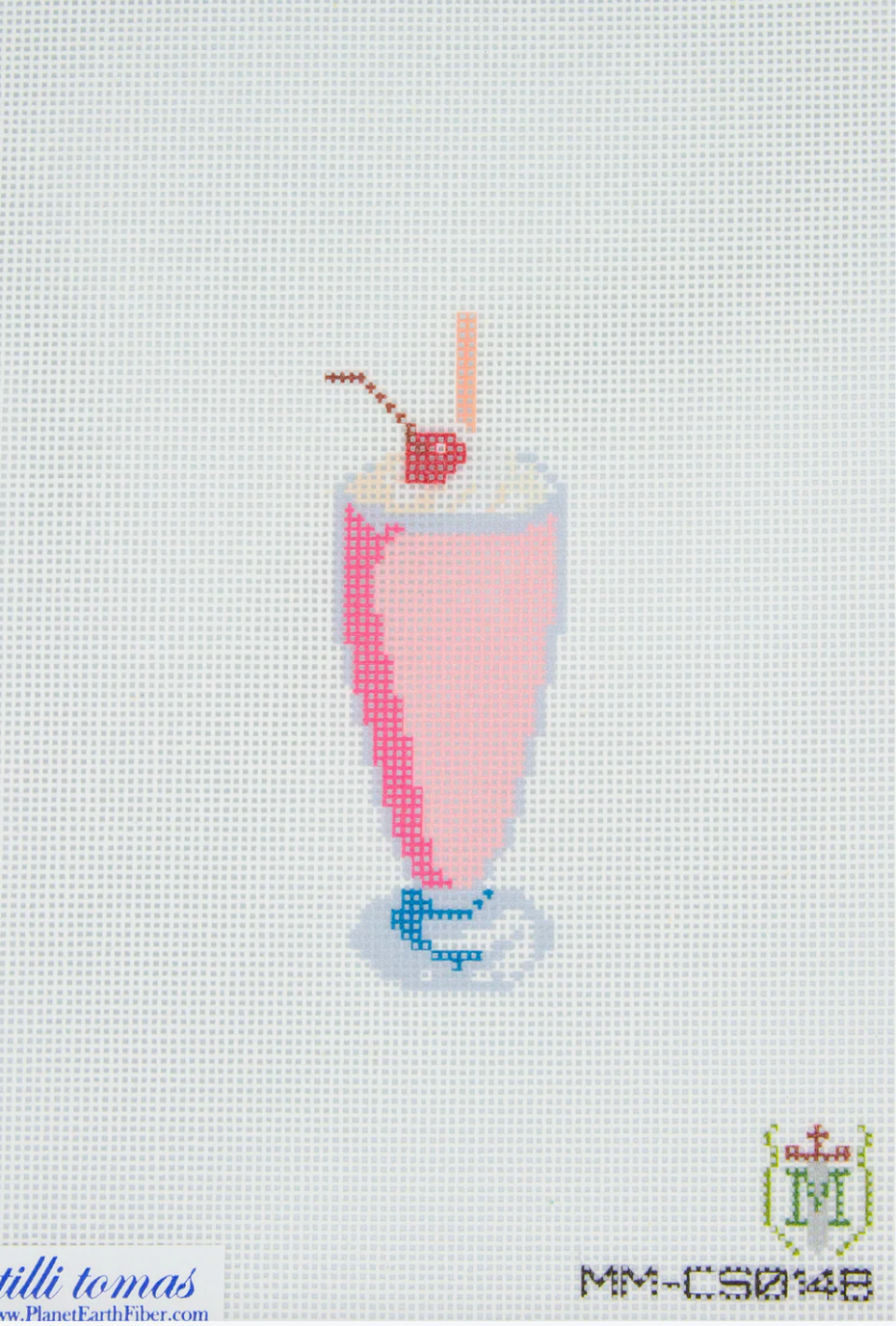 Strawberry Milkshake Needlepoint Canvas