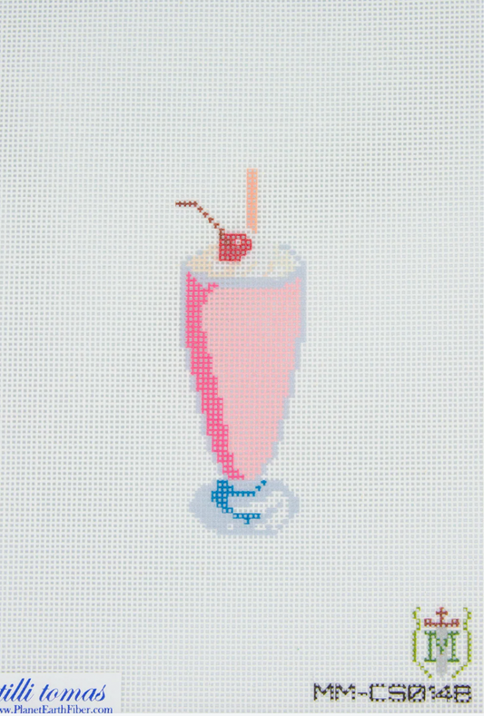Strawberry Milkshake Needlepoint Canvas