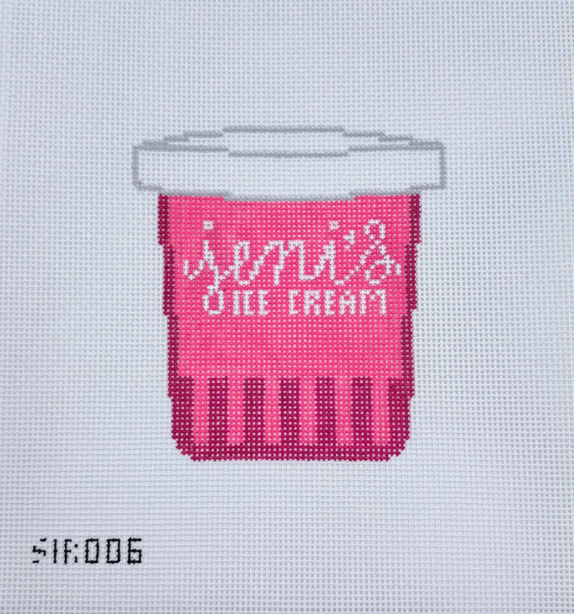 Large Jeni's Ice Cream Pint Needlepoint Canvas