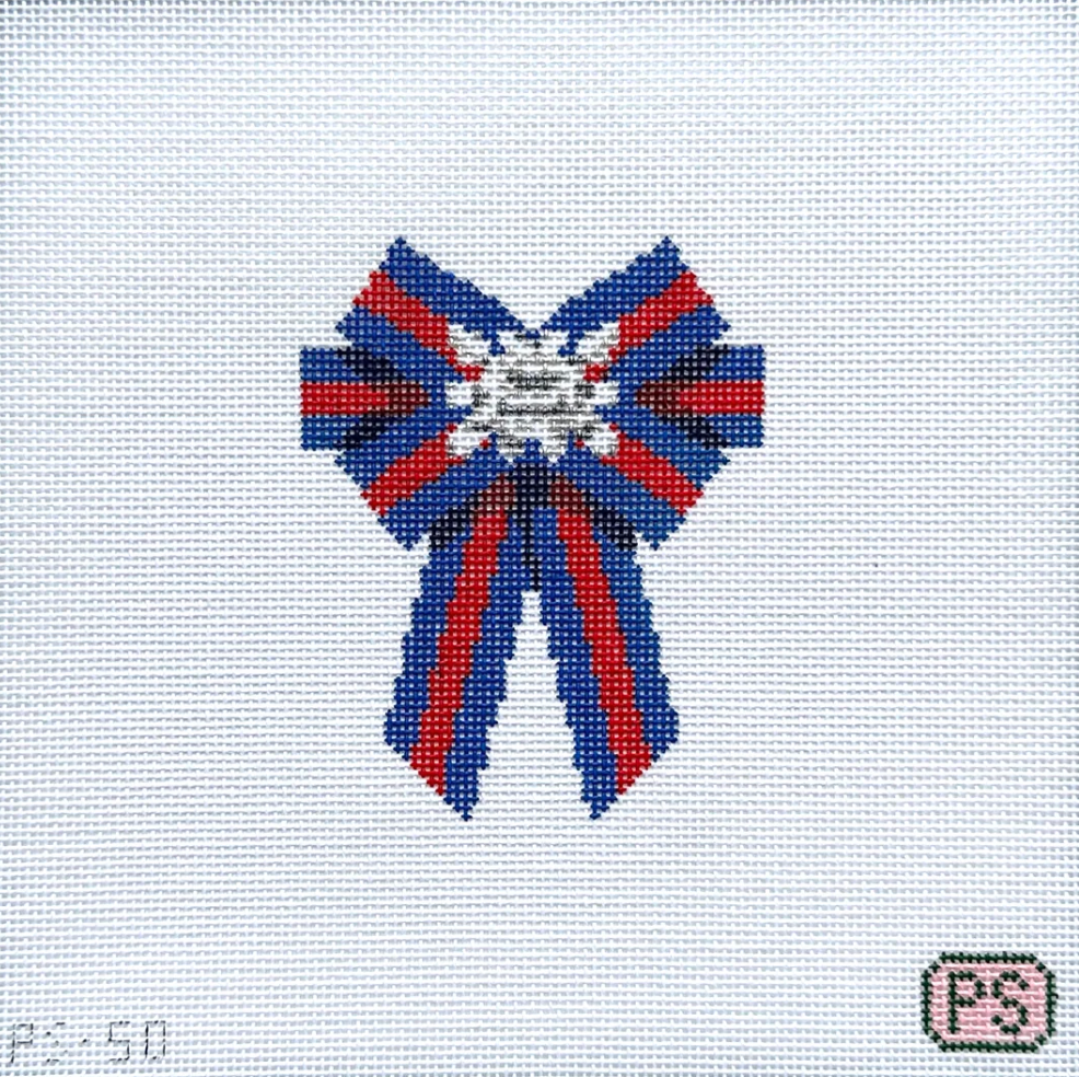 British Bow Brooch Needlepoint Canvas