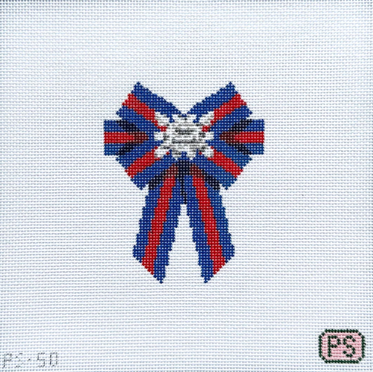 British Bow Brooch Needlepoint Canvas
