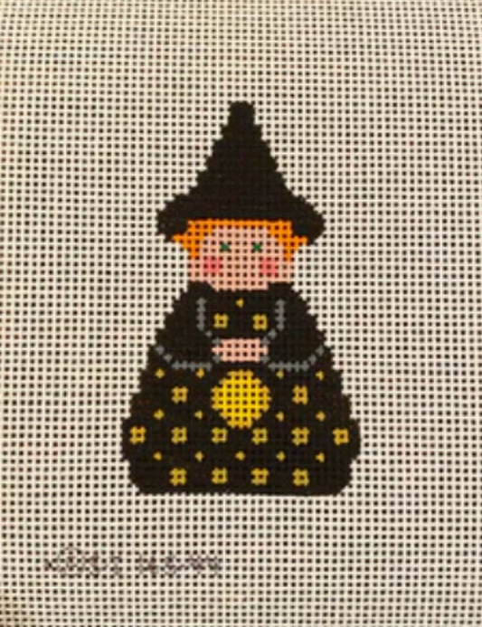 Black Witch Stitch-It Angel Needlepoint Canvas