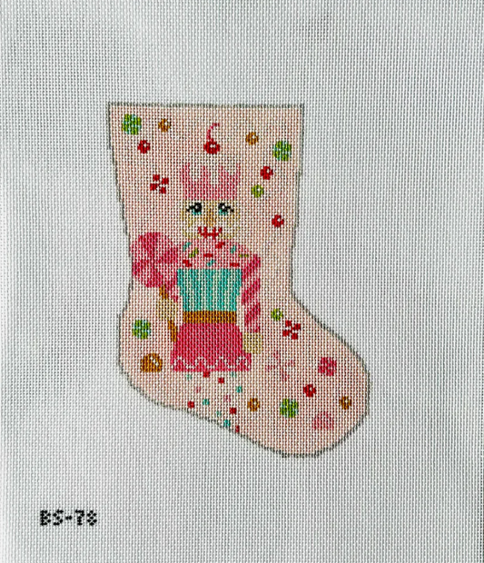 Sugar Sweet Pink Nutcracker Ornament Sized Bauble Stocking Needlepoint Canvas