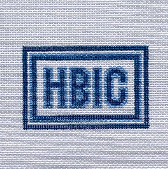 Blue Mini HBIC Needlepoint Canvas