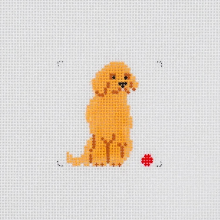 Mini Golden Retriever Needlepoint Canvas