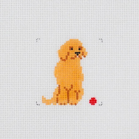 Mini Golden Retriever Needlepoint Canvas