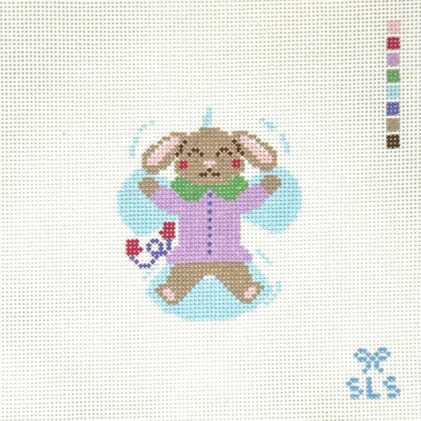 Snow Angel Bunny Needlepoint Canvas