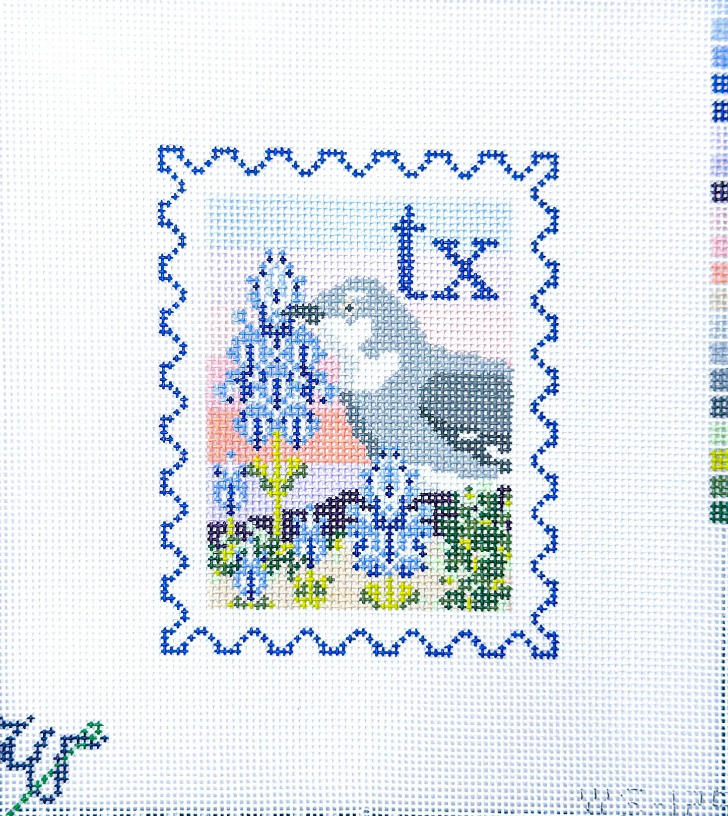 Texas Stamp Needlepoint Canvas