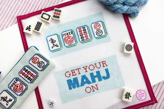Mahjong Eyeglasses Case Needlepoint Canvas