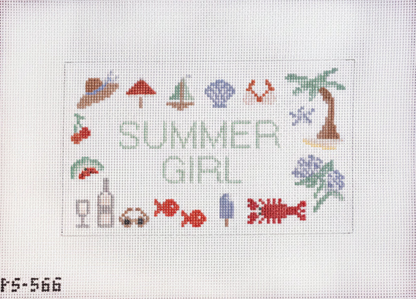 Summer Girl Needlepoint Canvas