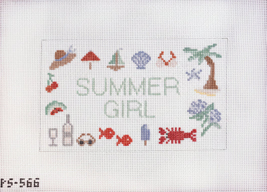 Summer Girl Needlepoint Canvas
