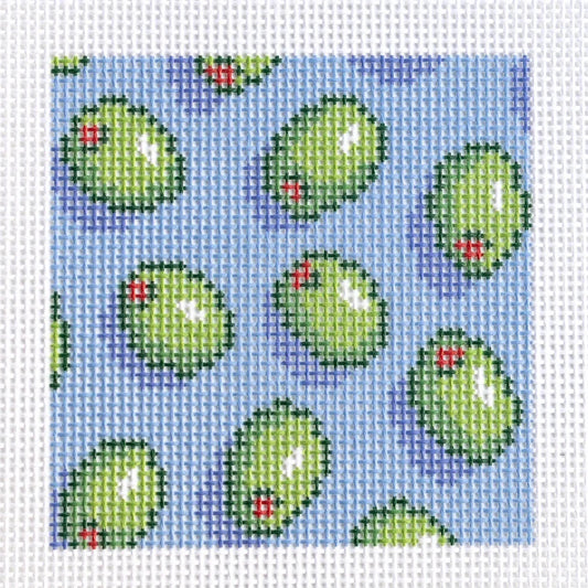 Olive Coaster Needlepoint Canvas