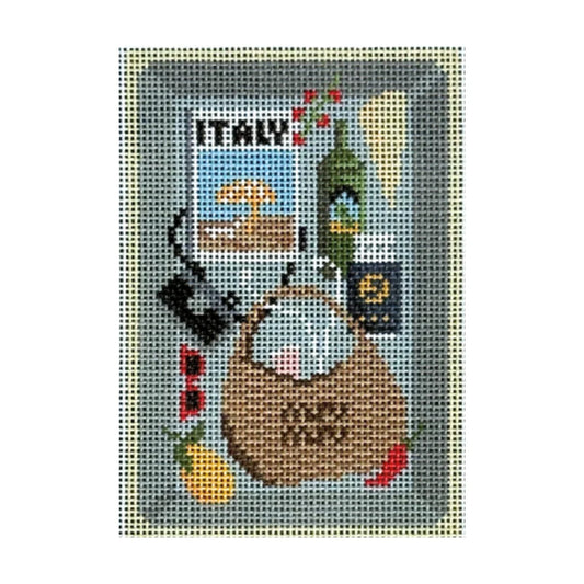 Italy Airport Bin Needlepoint Canvas