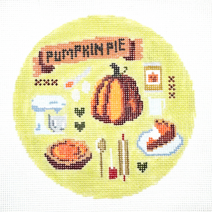 Pumpkin Pie Round Needlepoint Canvas