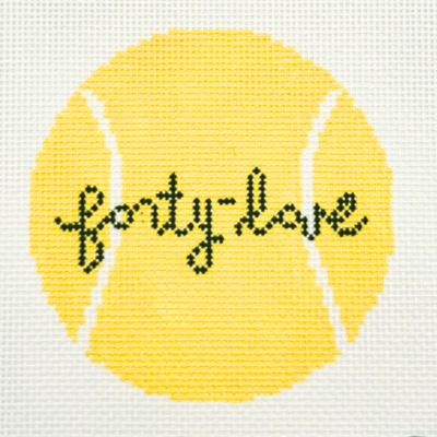 Forty-Love Tennis Ball Round Needlepoint Canvas