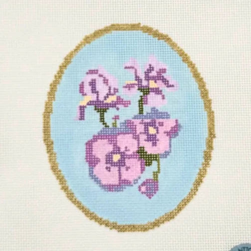 February Birth Flowers Needlepoint Canvas